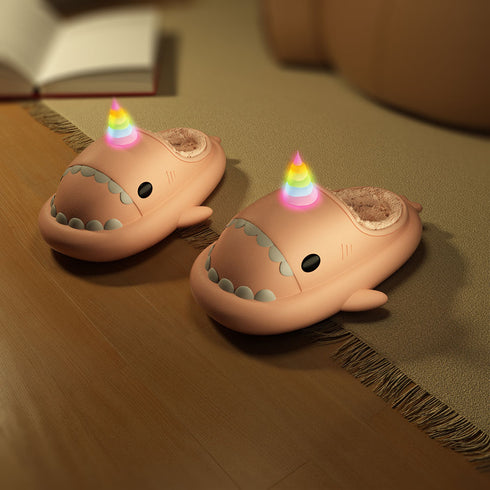 Sharkicks Basic - Invierno, Pantuflas de Tiburón Unicornio, Tacón Abierto